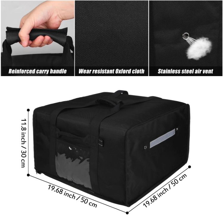 Big Waterproof Thermal Motorcycle Bike Foldable Insulate Cooler Bag Heated Food Delivery Bag