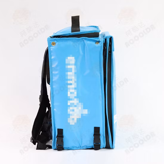 블루 컬러 Glovo 재사용 가능한 방수 확장 가능한 열 피자 가방 뜨거운 음식 배달 운반 배달 배낭 오토바이 자전거 알루미늄 호일 점심 쿨러 가방